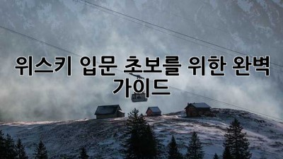 위스키 입문: 초보를 위한 완벽 가이드