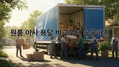 원룸 이사? 용달 비교부터 꼼꼼하게!
